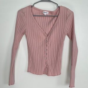 Light pink long sleeve button up shirt. Superdown.